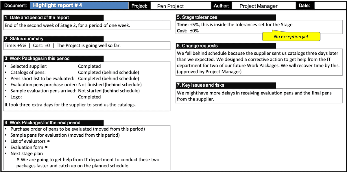 Highlight Report PRINCE2® wiki