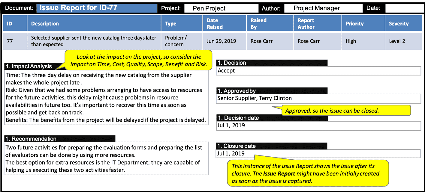 Issue Report :: PRINCE21® wiki For It Issue Report Template