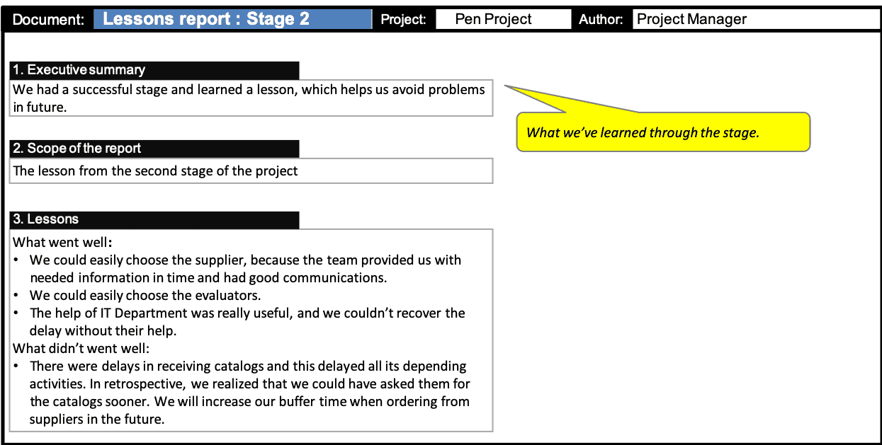 Lessons Report - Stage 2